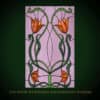 Nowoczesny witraż z kwiatami w stylu Art Nouveau.