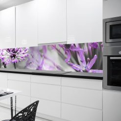 fioletowy laminat na szklane panele fioletowe kwiaty