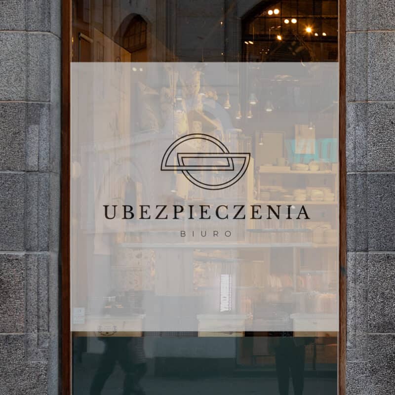 logo agencji ubezpieczeniowej naklejka na okna