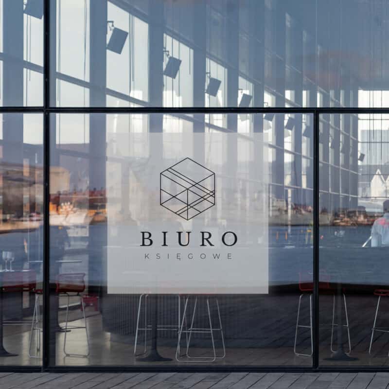 naklejka na okno biuro księgowe logo