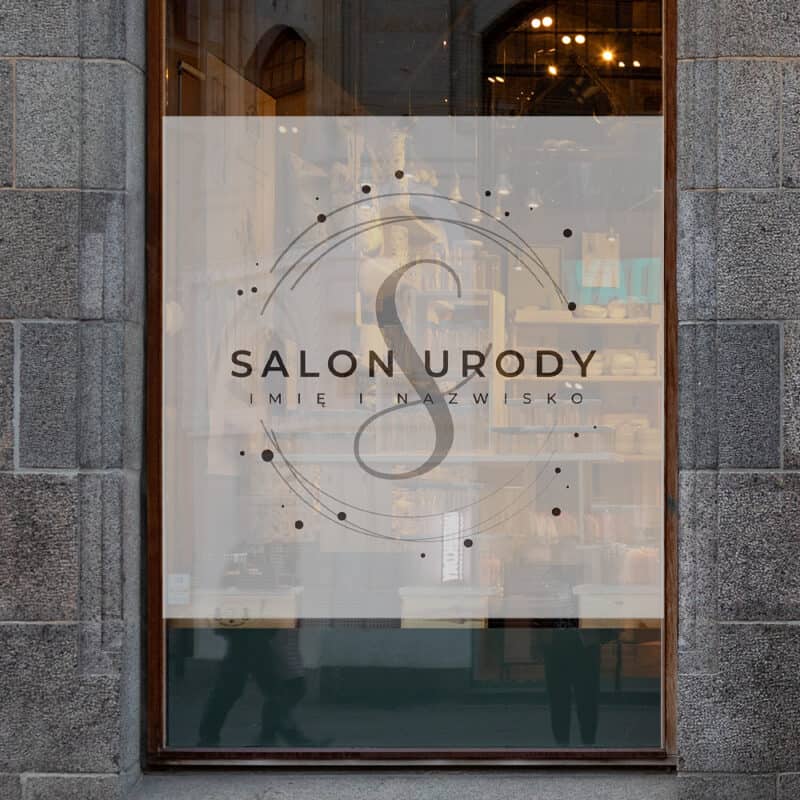 naklejka na okno do salonu urody