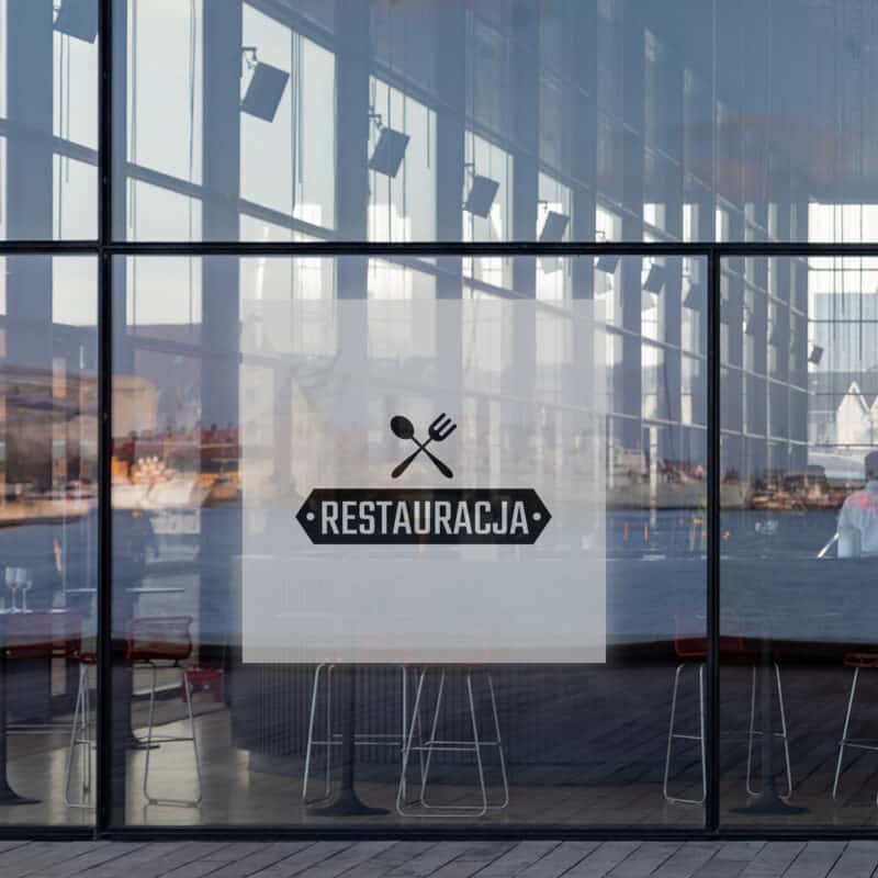 naklejka na witrynę logo restauracji