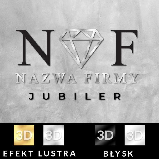 Trójwymiarowy logotyp dla jubilera z diamentem