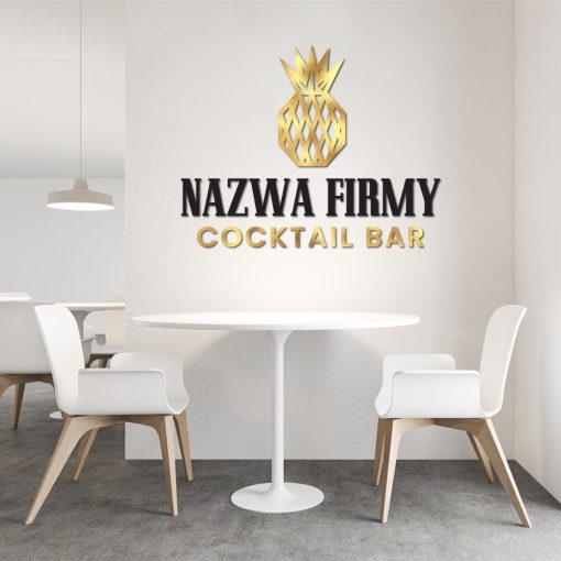 Logo 3d z ananasem - cocktail bar